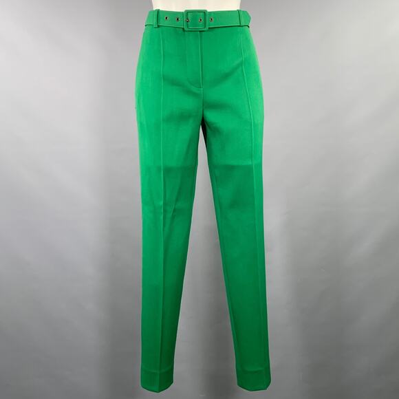 GIVENCHY Size 2 Green Polyester Wool Narrow Leg Dress Pants - Picture 1 of 5